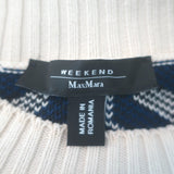Weekend by Max Mara Odeon Floral Jacquard Sweater Cream Cotton-Blend Size Small