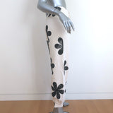 THE GREAT Cropped Sweatpants Cream Daisy Stamp Cotton Size 3