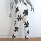 THE GREAT Cropped Sweatpants Cream Daisy Stamp Cotton Size 3