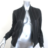 Brunello Cucinelli Monili-Trimmed Leather Bomber Jacket Black Size 38