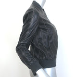 Brunello Cucinelli Monili-Trimmed Leather Bomber Jacket Black Size 38