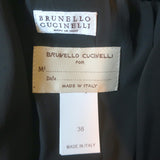 Brunello Cucinelli Monili-Trimmed Leather Bomber Jacket Black Size 38