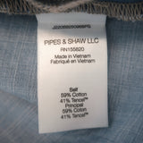 Veronica Beard Tenille Ruffled Flutter Sleeve Top Blue Chambray Size Small