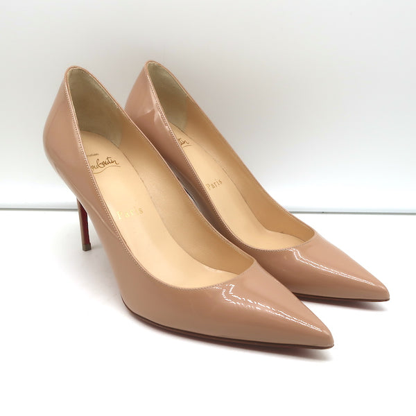 Christian Louboutin Nude Patent Argotik 100 Pumps - Ann's