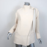 Chloe Side-Buckled Coat Milk Stretch Wool Crepe Size 36