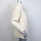Chloe Side-Buckled Coat Milk Stretch Wool Crepe Size 36