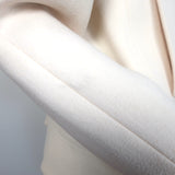 Chloe Side-Buckled Coat Milk Stretch Wool Crepe Size 36