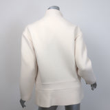 Chloe Side-Buckled Coat Milk Stretch Wool Crepe Size 36