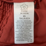 FARM Rio Petals Bodice Jumpsuit Red Linen Size Extra Small NEW