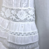 Roberto Cavalli Lace-Trimmed Bell Sleeve Shirt White Cotton Size 40