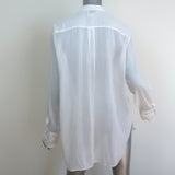 Forte Forte Ruffle Shirt White Cotton-Silk Size 1 Long Sleeve Top