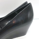 Gucci Marola Interlocking GG Peep Toe Jelly Wedge Pumps Black Size 38 NEW