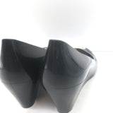 Gucci Marola Interlocking GG Peep Toe Jelly Wedge Pumps Black Size 38 NEW