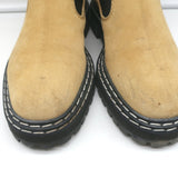 Proenza Schouler Chelsea Boots Beige Suede Size 38.5 Lug Sole Ankle Boots