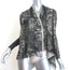 Fuzzi Jean Paul Gaultier Lace Print Mesh Draped Cardigan Black Size Small