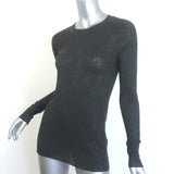 RRL Ralph Lauren Fine Ribbed Long Sleeve Top Charcoal Size 3