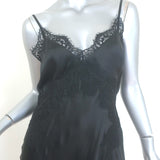 L'Agence Song Lace-Trimmed Slip Dress Black Silk Charmeuse Size 2 NEW