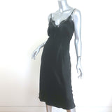 L'Agence Song Lace-Trimmed Slip Dress Black Silk Charmeuse Size 2 NEW