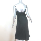 L'Agence Song Lace-Trimmed Slip Dress Black Silk Charmeuse Size 2 NEW