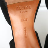 Celine D'Orsay Pumps Black Suede Size 38.5 Pointed Toe Heels