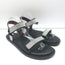 STAUD Betty Rhinestone Sandals Black Leather Size 41