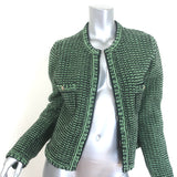 Chanel Cashmere Tweed Cardigan Jacket Sage Green Size 44