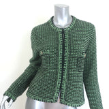Chanel Cashmere Tweed Cardigan Jacket Sage Green Size 44