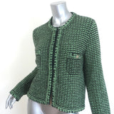 Chanel Cashmere Tweed Cardigan Jacket Sage Green Size 44