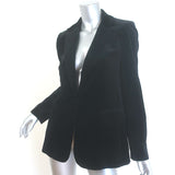 FRAME Classic Velvet Blazer Black Size 8 One-Button Jacket
