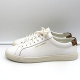 Saint Laurent Andy Low Top Sneakers White Leather & Leopard Calf Hair Size 39