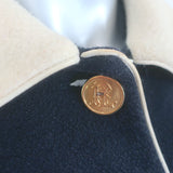 Ralph Lauren Blue Label Contrast-Collar Jacket Navy/Cream Wool Size 8