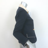 Ralph Lauren Blue Label Contrast-Collar Jacket Navy/Cream Wool Size 8