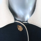 Ralph Lauren Blue Label Contrast-Collar Jacket Navy/Cream Wool Size 8