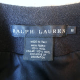 Ralph Lauren Blue Label Contrast-Collar Jacket Navy/Cream Wool Size 8