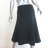 The Row Flared Midi Skirt Black Stretch Wool Size 6