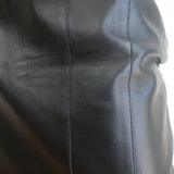 Akris Pleated Leather Pencil Skirt Black Size US 8