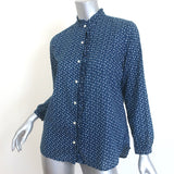 Trovata Birds of Paradis Helena Ruffle Shirt Navy Floral Print Cotton Size Small