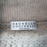 Brunello Cucinelli Striped Mohair Shearling Bomber Jacket Cream/Beige Size Small