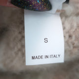 Brunello Cucinelli Striped Mohair Shearling Bomber Jacket Cream/Beige Size Small