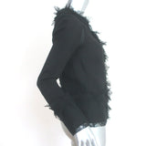Rochas Jacket Black Lace-Trimmed Crepe Size 38