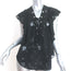 IRO Lace-Up Blouse Gilka Black Burnout Georgette Size 38 Sleeveless Top