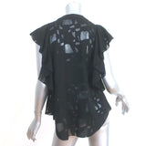 IRO Lace-Up Blouse Gilka Black Burnout Georgette Size 38 Sleeveless Top