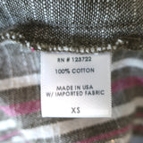 Xirena Zoe Tank Top Gray Metallic-Striped Cotton Size Extra Small