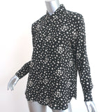 Saint Laurent Star Print Silk Shirt Black/White Size 42 Long Sleeve Blouse