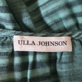 Ulla Johnson Ophelia Peplum Top Teal Striped Cotton Size 0 Long Sleeve Blouse