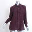 Saint Laurent Star Print Silk Shirt Black/Pink Size 42 Long Sleeve Blouse