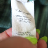 Ulla Johnson Ophelia Peplum Top Teal Striped Cotton Size 0 Long Sleeve Blouse