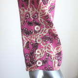 Isabel Marant Zarga Puff Sleeve Blouse Fuchsia Printed Stretch Silk Size 38 NEW