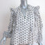 Ulla Johnson Kati Ruffle Blouse White Floral Print Cotton Size 0 Long Sleeve Top