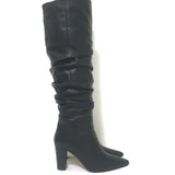 IRO Ruched Leather Knee High Boots Black Size 37